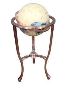 12 Inch Inlay Globe on Stand - Total height is about 36" Tall with the stand