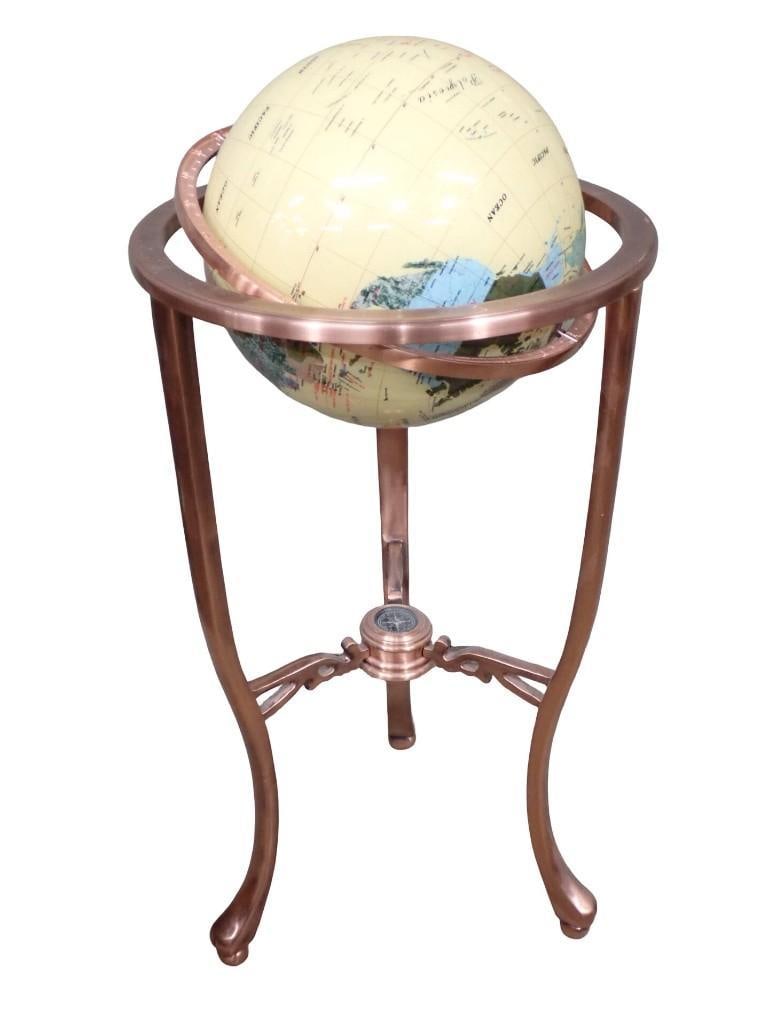 12 Inch Inlay Globe on Stand - Total height is about 36" Tall with the stand (1 of 17)