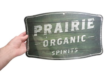 Prairie Organic Spirits Bar Sign or Wall Hanging - Still Sealed.  Measures roughly 10x16"