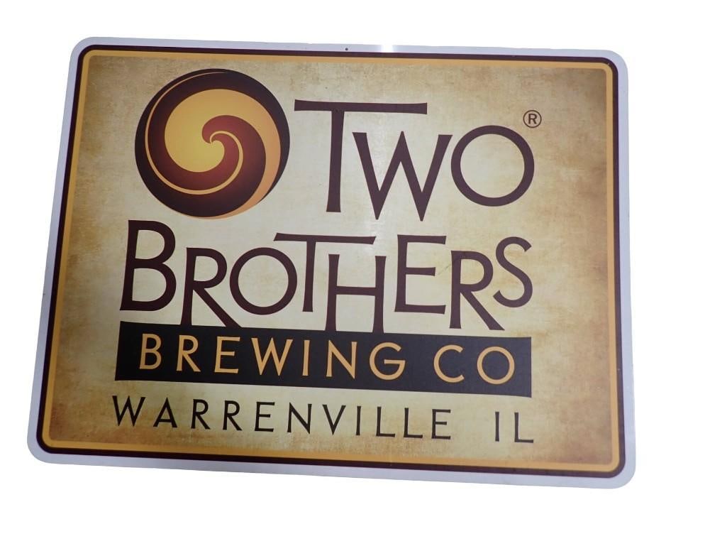 Two Brothers Brewing Co Bar or Beer Sign - Measures roughly 18x24": Two Brothers Brewing Co Bar or Beer Sign - Measures roughly 18x24" All pictures are considered part of the description and should be examined carefully by bidders. Live Auctioneers is now offering