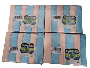 4 New Packs of 6 Facial Towels or Wash Cloths Total of 24. Mother Earth. Variety of Peach and Blue