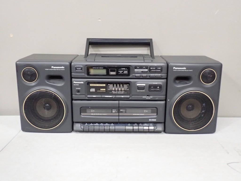 Vintage Panasonic Boombox Dual Cassette CD Player Stereo with Detachable Speakers RX DT650 Untested (1 of 7)