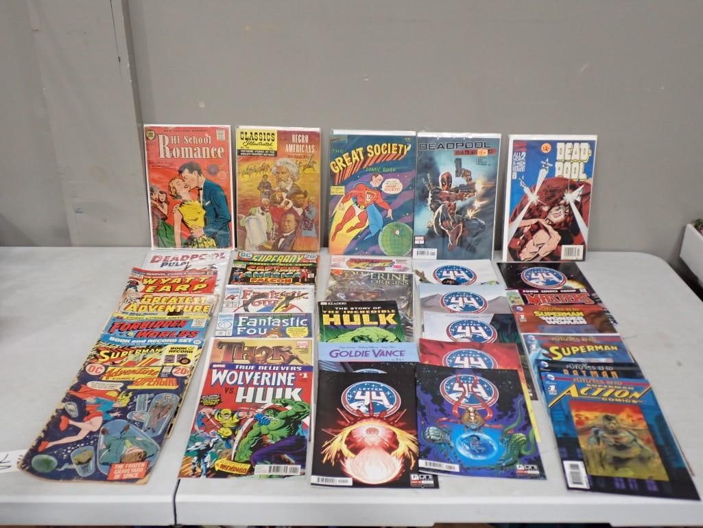 Comic Book Lot including Vintage, Fantastic Four, Dead Pool, Classics Illustrated, Superman, Hulk (1 of 9)