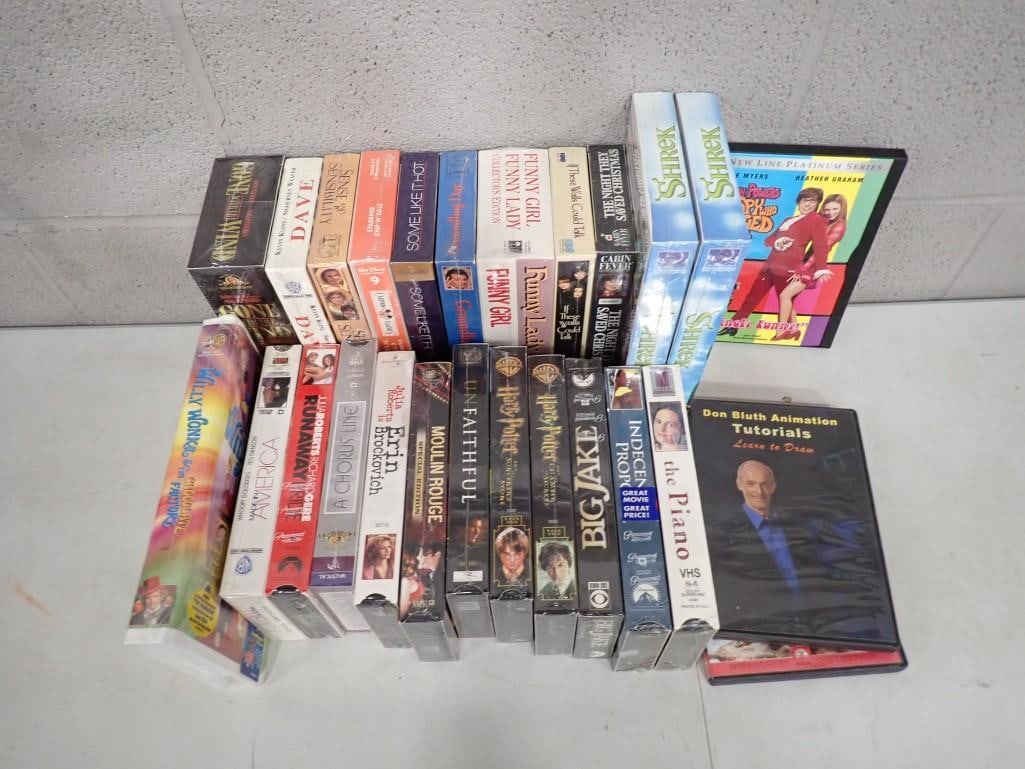 Lot of Sealed VHSincl Shrek, Some Like it Hot, Gone with the Wind, A Chorus Line, (1 of 7)