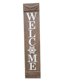 2 Sided Christmas Sign Welcome and Christmas 48"x10"