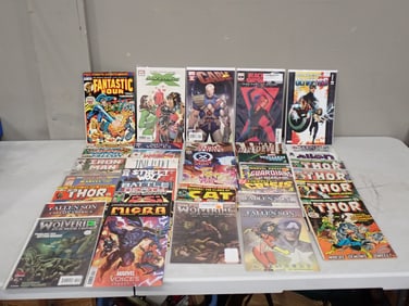 Comic Book Lot including Thor, Fantastic Four, Micram Street Wolf, Iron Man, Captain America, Black