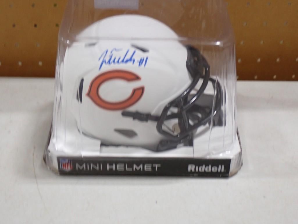 Justin Fields Signed Chicago Bears Riddell Mini Helmet with Beckett COA (1 of 6)