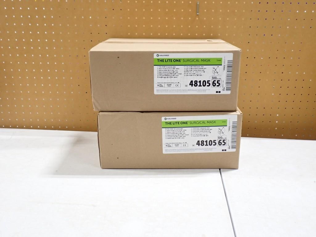 2 Boxes of 300 Halyard The Lite One Surgical Masks 600 Masks Total: 2 Boxes of 300 Halyard The Lite One Surgical Masks 600 Masks Total All pictures are considered part of the description and should be examined carefully by bidders. Live Auctioneers is now offering Liv