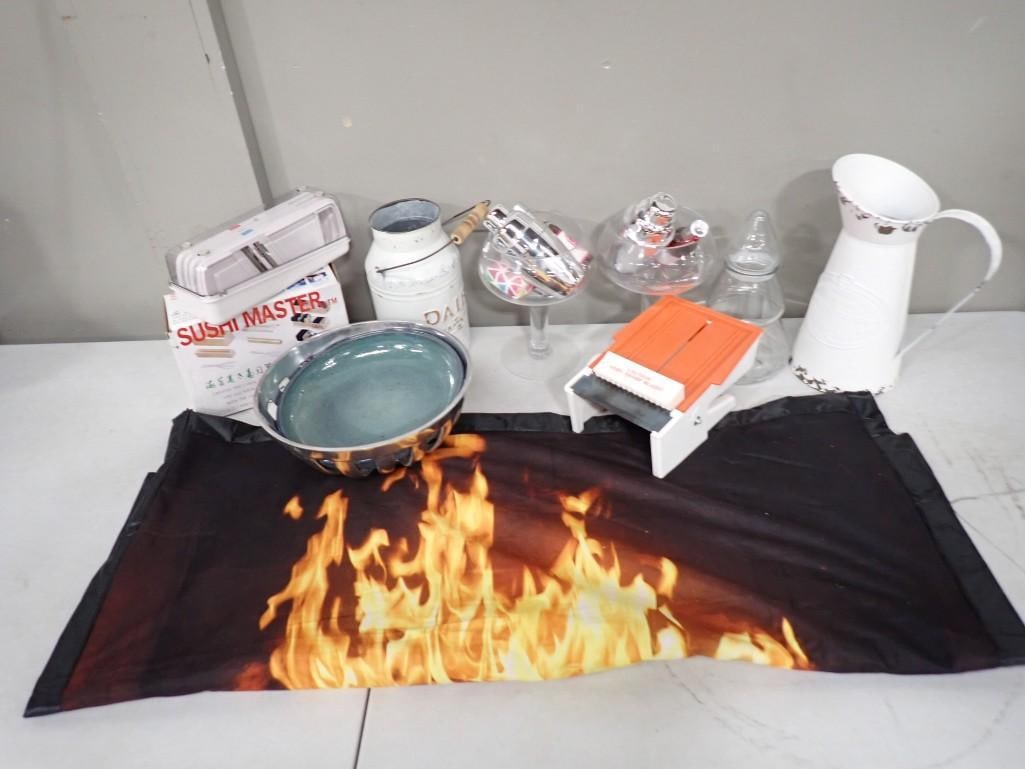 Misc Lot including Kitchen, Sushi Master, Mandolin Set, Pitchers, Glasses, Bowl, etc. (1 of 11)