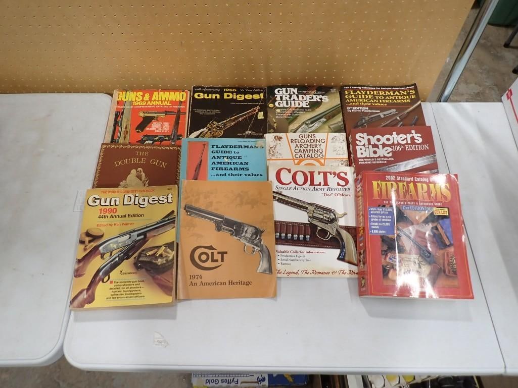 Gun Books, Booklets, Magazines, etc incl 1974 Colt An American Heritage Catalog, Gun Digest,: Gun Books, Booklets, Magazines, etc incl 1974 Colt An American Heritage Catalog, Gun Digest, The Shooters Bible 106th Edition, Gun Trader's Guide, Flayderman's Guide to Antique American Firear