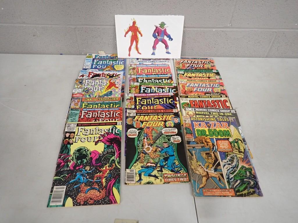 Vintage Comic Book Lot including Fantastic Four, Ka Zar and Dr. Doom, Human Tourch & Skrull (1 of 6)