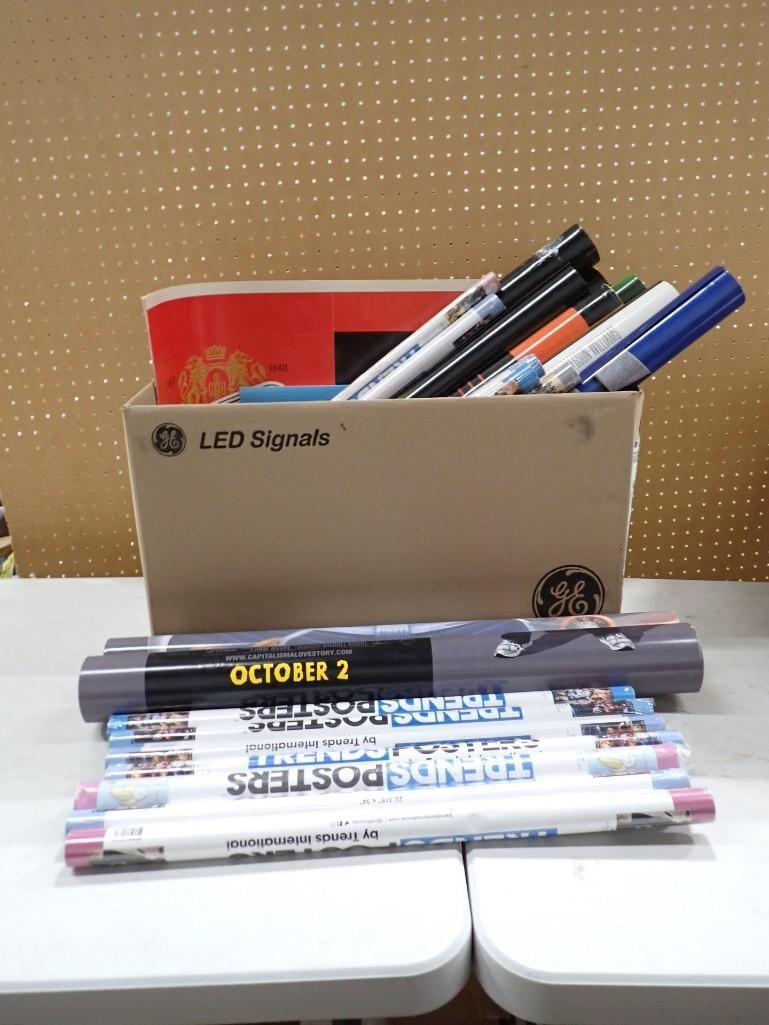 Lot of Posters incl Some New in Original Plastic Wrapping: Lot of Posters incl Some New in Original Plastic Wrapping All pictures are considered part of the description and should be examined carefully by bidders. Live Auctioneers is now offering Live Shipp