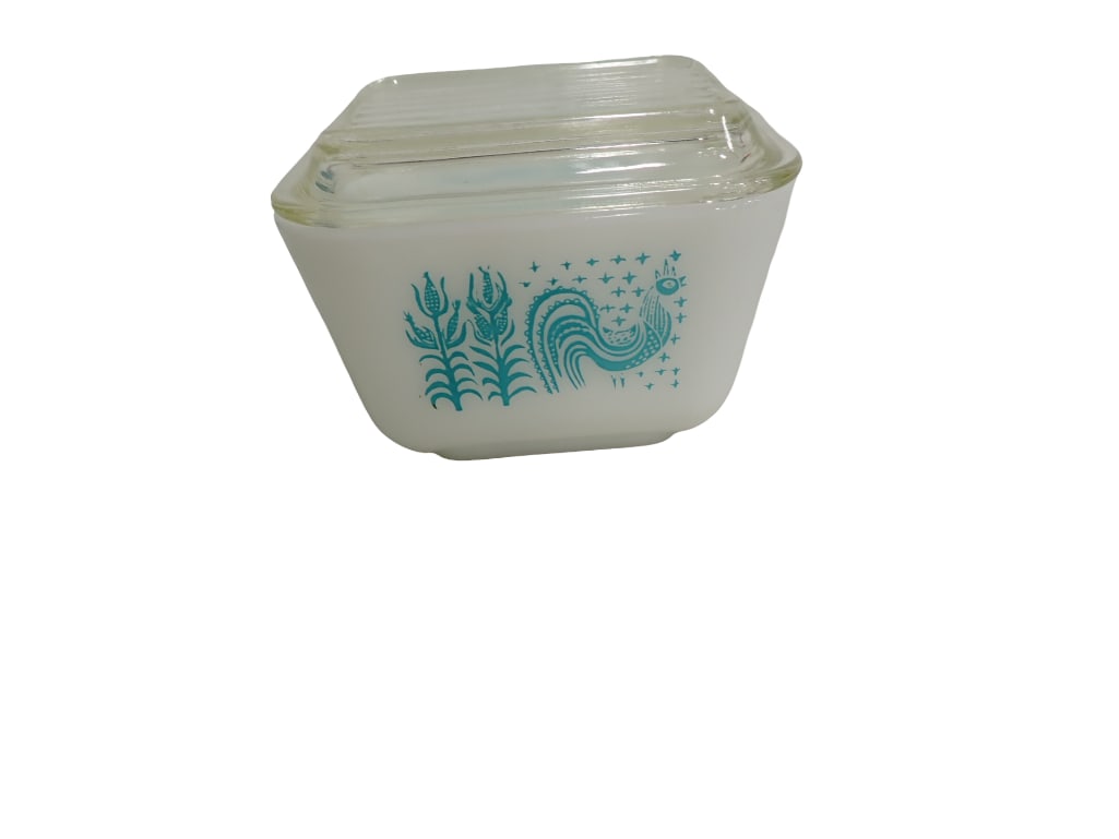 Vintage Pyrex Butterprint Standard Product Line Refrigerator Set 501 1.5 c. Refrigerator Dish with C (1 of 4)