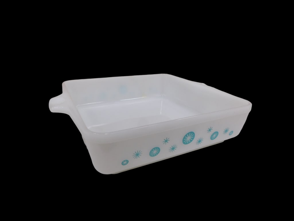 Vintage Glasbake Turquoise Atomic Snowflake 2 1/2 Qt. Baking Dish (1 of 4)
