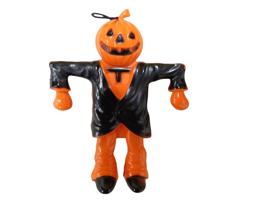 Vintage Rosbro Plastic Jack O' Lantern Man Candy Container (1 of 3)