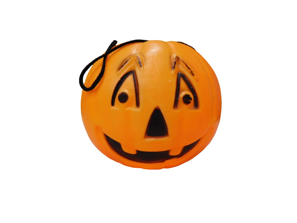 Vintage Jack O' Lantern Blow Mold Bucket, (1 of 3)