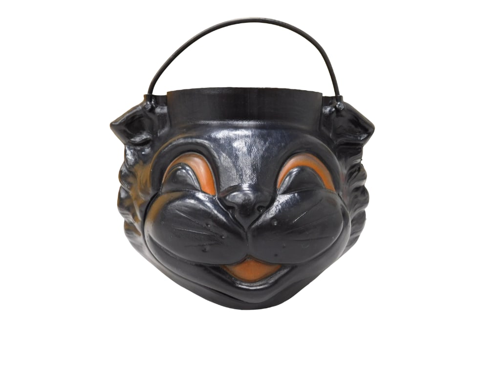 Vintage Empire Black Cat Blow Mold Pumpkin Bucket (1 of 5)