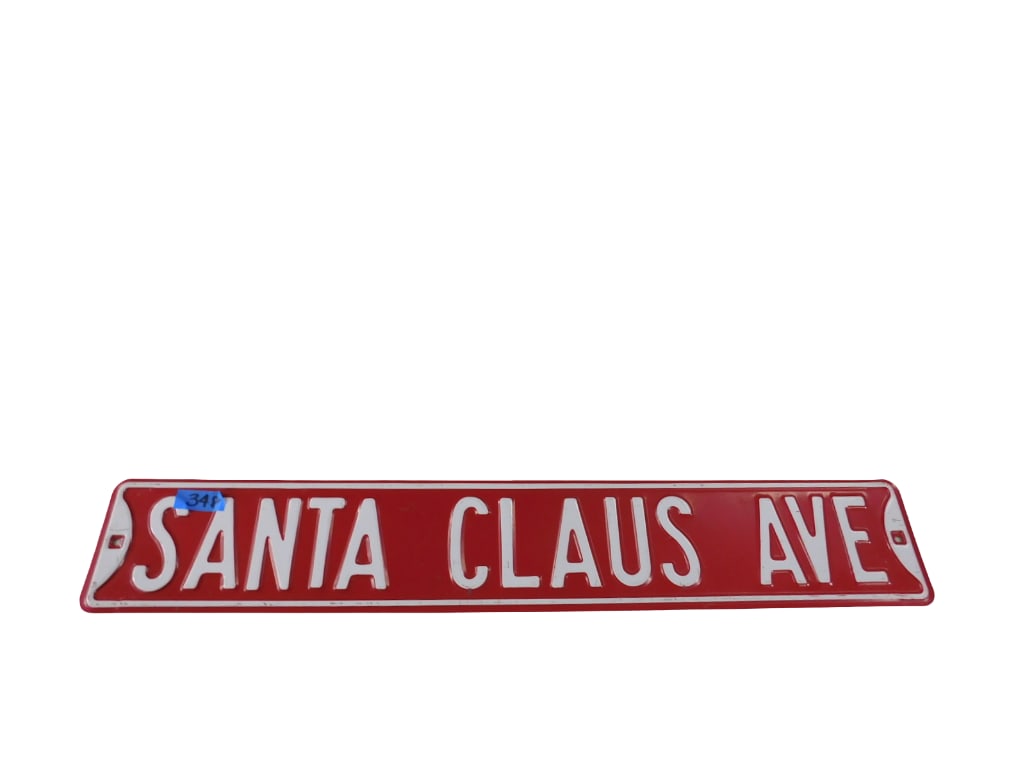 Santa Claus Ave Metal Road Sign: Santa Claus Ave Metal Road Sign. All pictures are considered part of the description and should be examined carefully by bidders. Live Auctioneers is now offering Live Shipping through them. This is a
