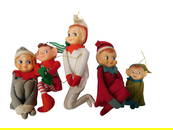 Lot of 5 Vintage Knee Hugger Elves Pixie Elves