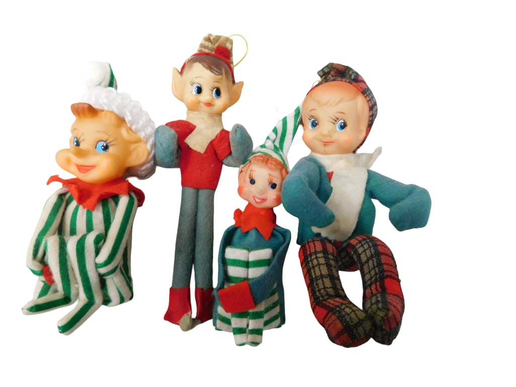 Lot of 4 Vintage Knee Hugger Elves Pixie Elves (1 of 4)