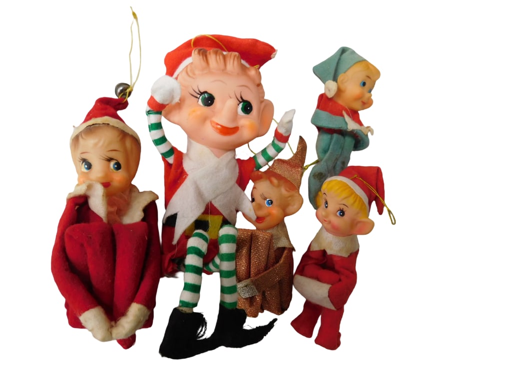 Lot of 5 Vintage Knee Hugger Elves Pixie Elves (1 of 4)
