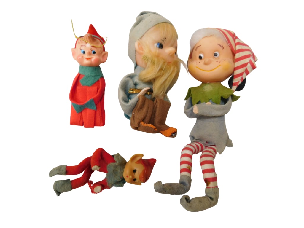 Lot of 4 Vintage Knee Hugger Elves Pixie Elves (1 of 5)
