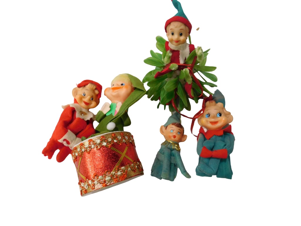 Lot of 5 Vintage Knee Hugger Elves Pixie Elves (1 of 6)