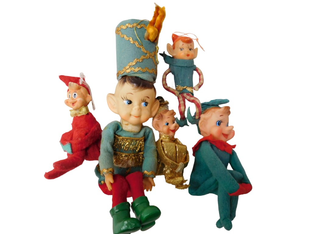 Lot of 5 Vintage Knee Hugger Elves Pixie Elves (1 of 5)