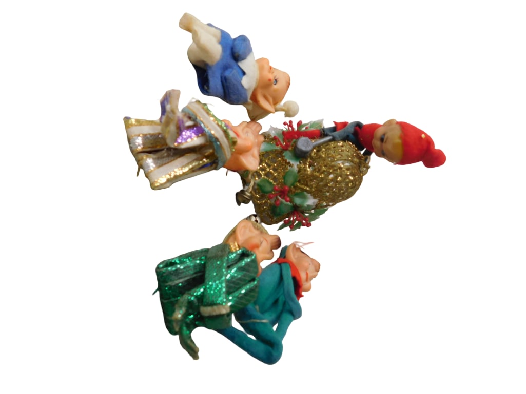 Lot of 5 Vintage Knee Hugger Elves Pixie Elves (1 of 6)