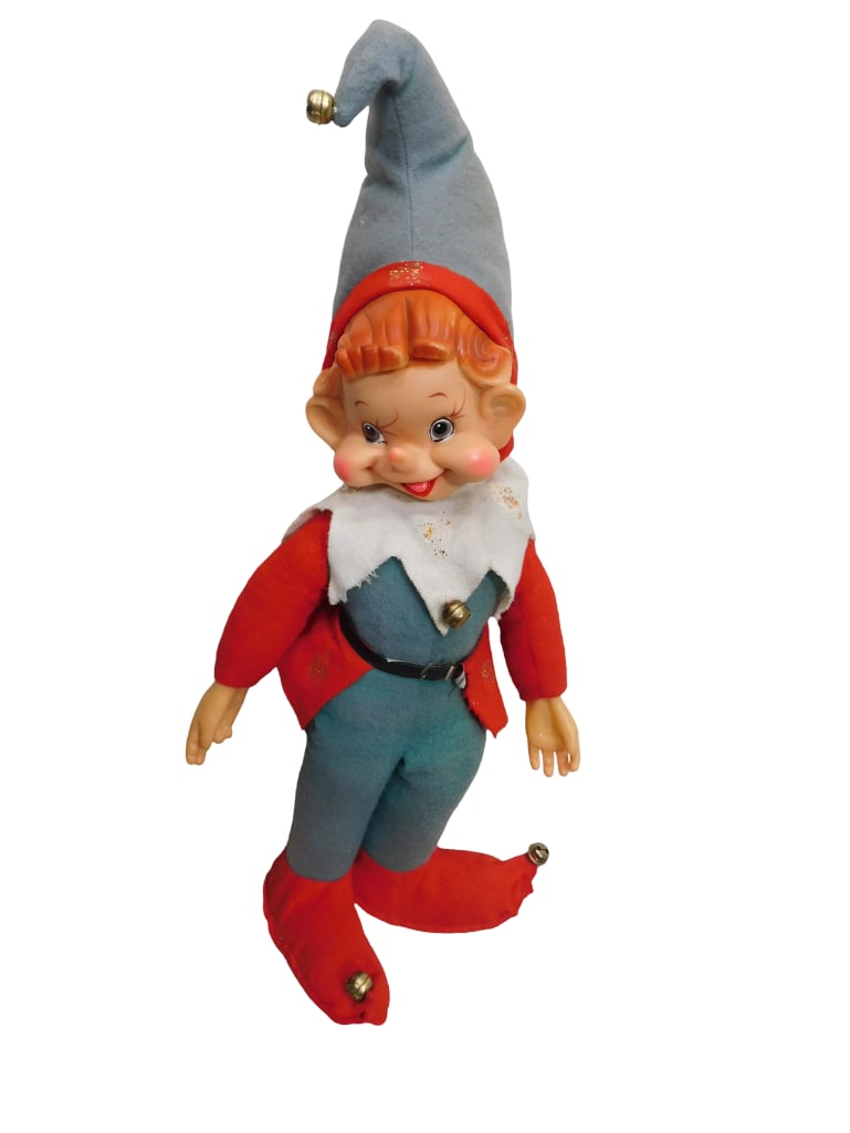 19" Vintage Rubber Face Elf Plush Pixie Elf (1 of 4)