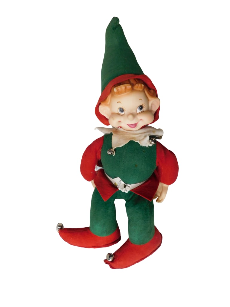 20" Vintage Rubber Face Rushton Elf Christmas Pixie Elf with Green Hat (1 of 4)
