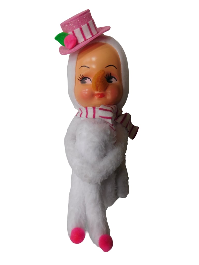 Handmade by The Flea Marquee Kneehugger Pink Snowman (1 of 3)