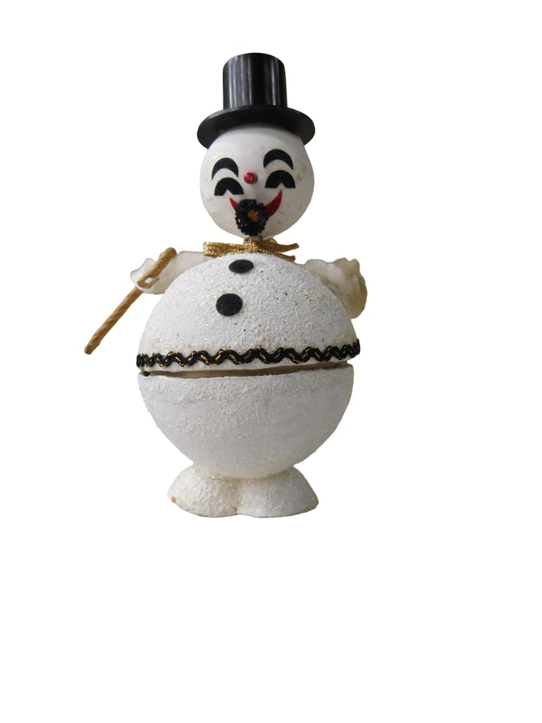 Vintage Snowman Paper Mache Candy Container (1 of 4)