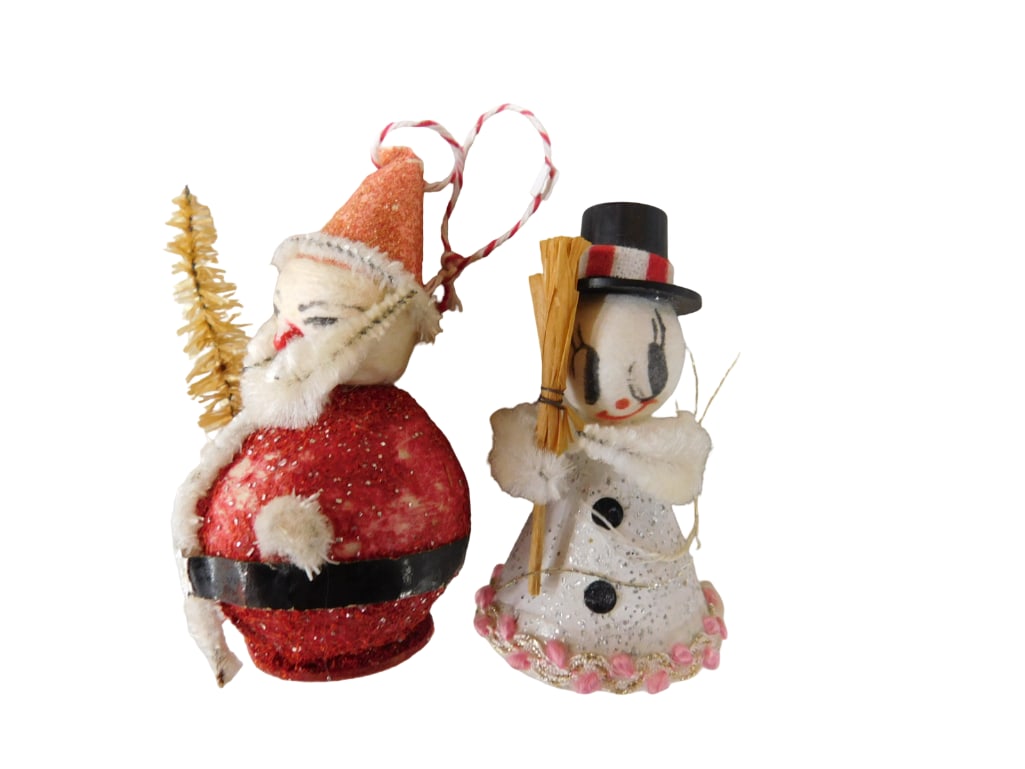 Vintage Santa and Snowman Minis with Mica Glitter (1 of 3)