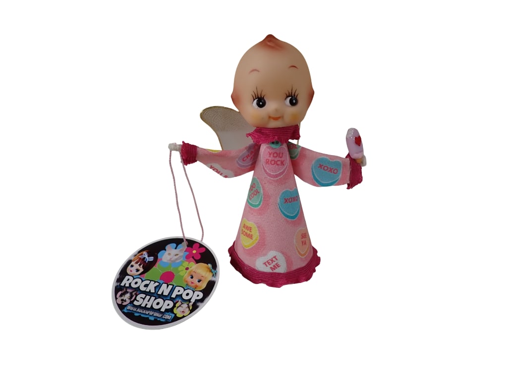 Handmade Cone Doll with Vintage Kewpie Head. Made and Signed by Ami Negron of Ami's Rock N Pop Shop: Handmade Cone Doll with Vintage Kewpie Head. Made and Signed by Ami Negron of Ami's Rock N Pop Shop. All pictures are considered part of the description and should be examined carefully by bidder