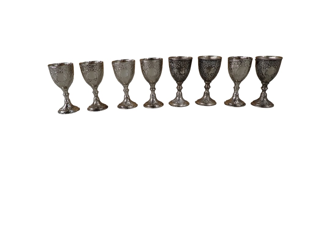 Set of 8 Corbel and Co Silver Plated Cordial Mini Goblets (1 of 6)