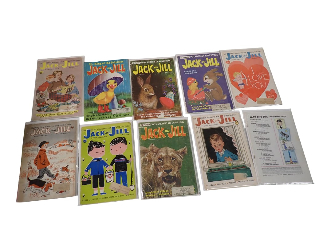 Lot of 10 Variety Themed Jack and Jill Magazines: Lot of 10 Variety Themed Jack and Jill Magazines. All pictures are considered part of the description and should be examined carefully by bidders. Live Auctioneers is now offering Live Shipping throu