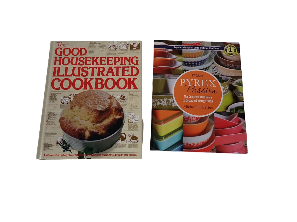 2nd Edition Pyrex Passion and 1980 The Good Housekeeping Illustrated Cookbook: 2nd Edition Pyrex Passion and 1980 The Good Housekeeping Illustrated Cookbook. All pictures are considered part of the description and should be examined carefully by bidders. Live Auctioneers is now