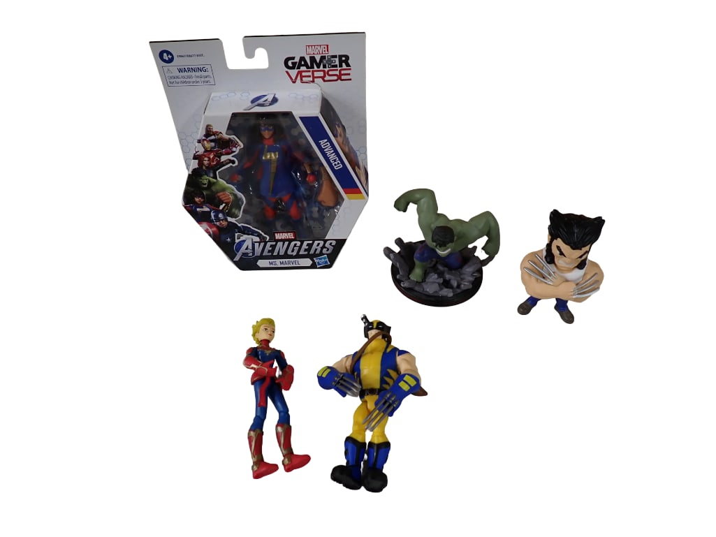 Lot of 5 Marvel Figures Including Disney Store Wolverine, Loot Crate Figurine, Q Fig The Hulk, Cap (1 of 5)