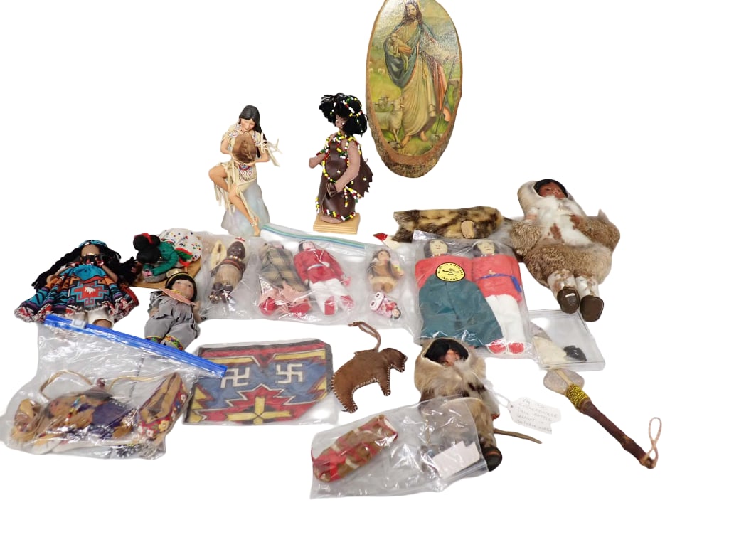Vintage Native American, Inuit, African Dolls, Arrowheads, Tobacco Cloth, Etc. Lot (1 of 19)