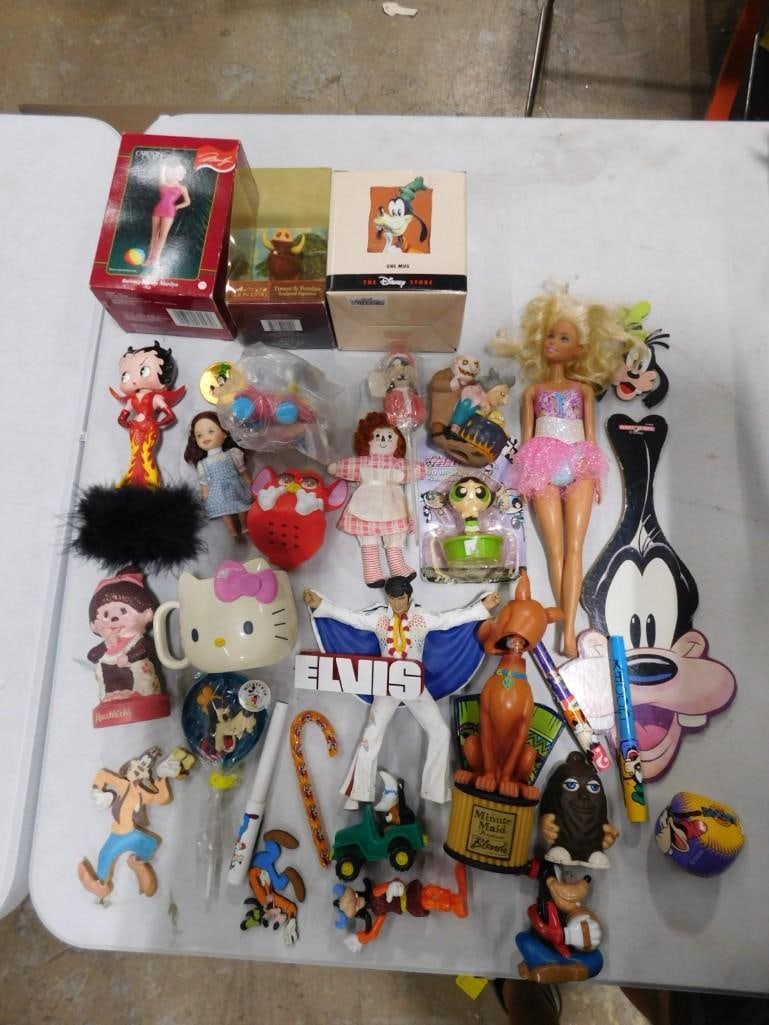 Lot of Small Toys and Collectibles incl Vintage Monchhichi Figure, Elvis Figure, Disney, Hello Kitty (1 of 5)