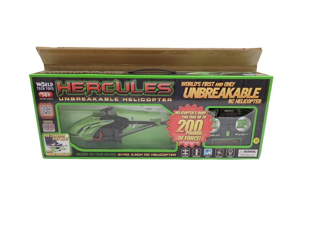 Hercules RC Helicopter by World Tech Toys New in Box with Shipper: Hercules RC Helicopter by World Tech Toys New in Box with Shipper All pictures are considered part of the description and should be examined carefully by bidders. Live Auctioneers is now offering Li