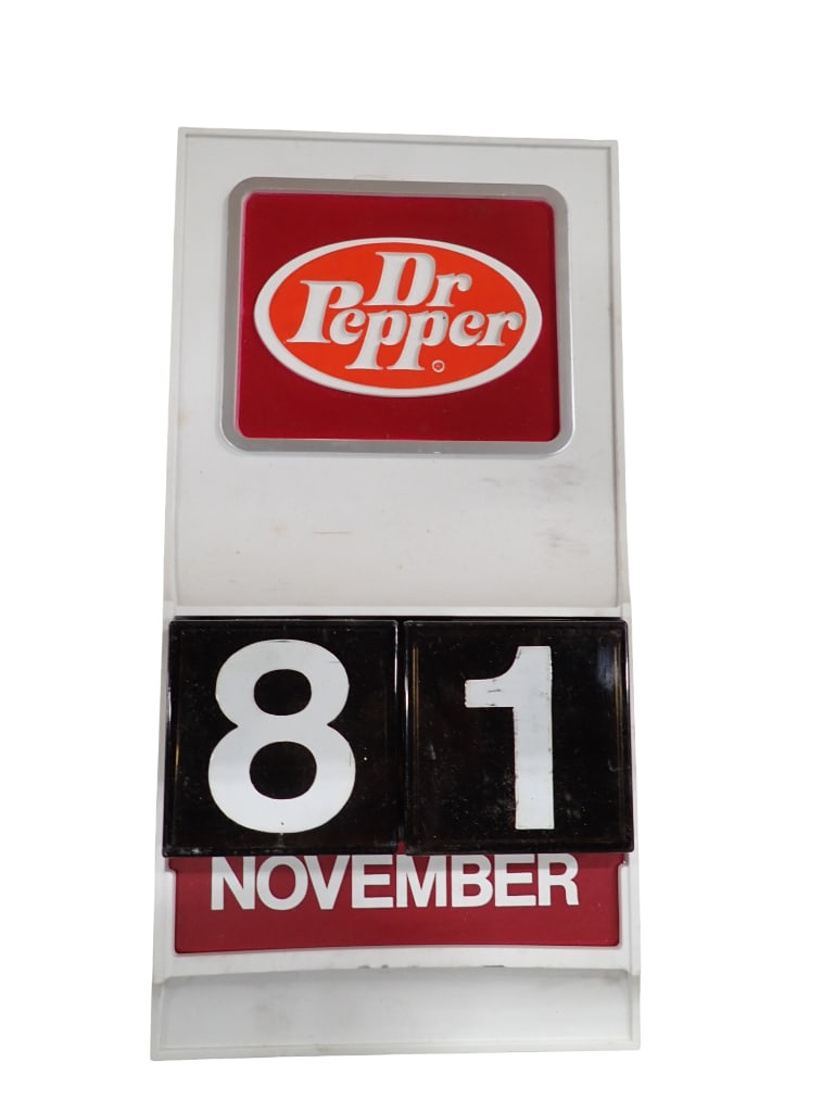 Vintage Dr Pepper Calendar Advertising Sign with Changeable Date Cubes (1 of 7)
