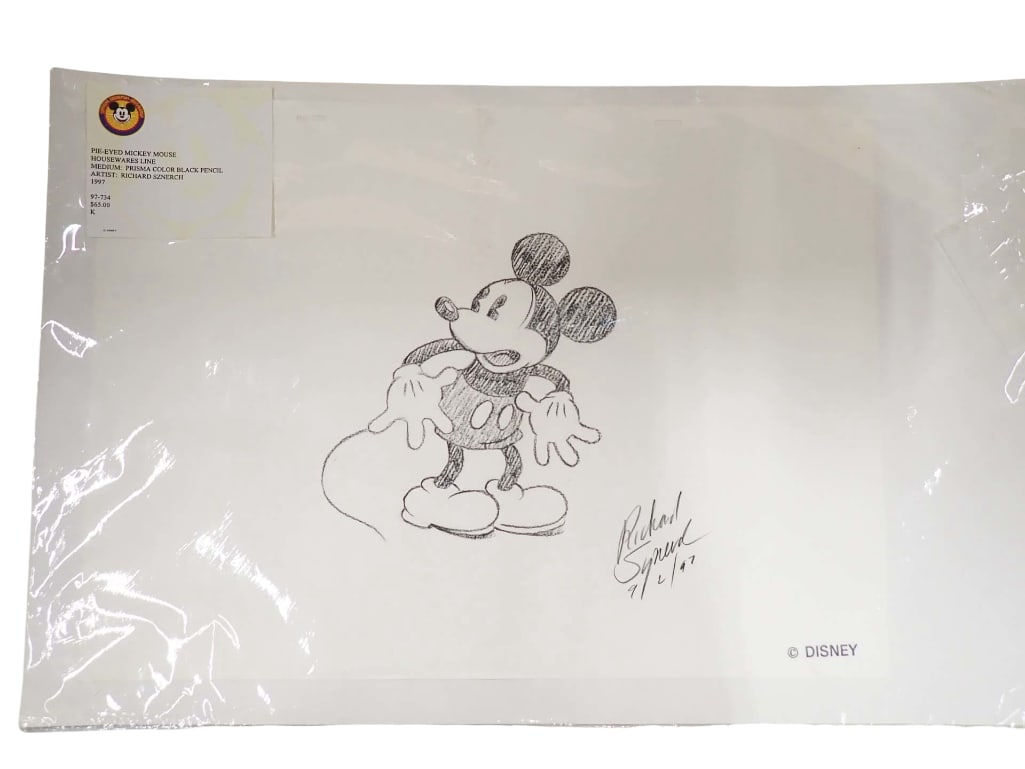 Disney Mickey Mouse Original Pencil Drawing By Disney Artist Richard Senerch Signed and Dated (1 of 4)