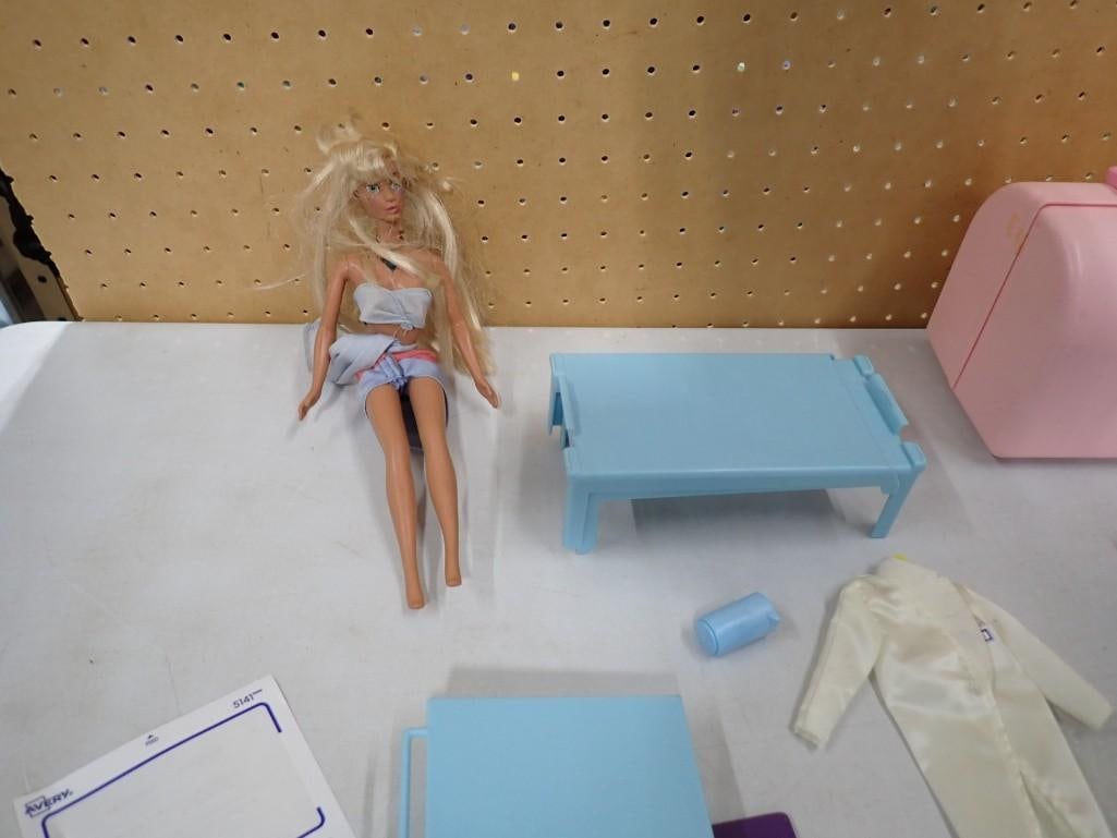 Barbie Lot incl Loving Care Play Case, Accessories, Etc: Barbie Lot incl Loving Care Play Case, Accessories, Etc All pictures are considered part of the description and should be examined carefully by bidders. Live Auctioneers is now offering Live Shipping 