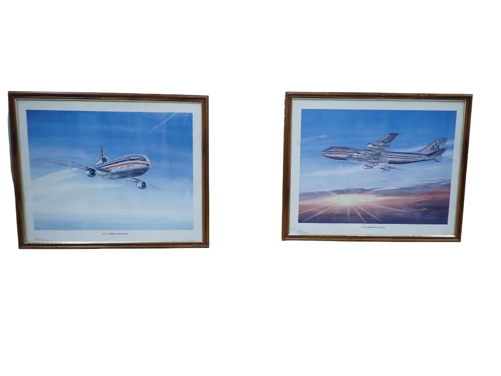 2 American Airlines Travel Posters incl DC10 LuxuryLiner and 747 Luxury Liner (1 of 8)