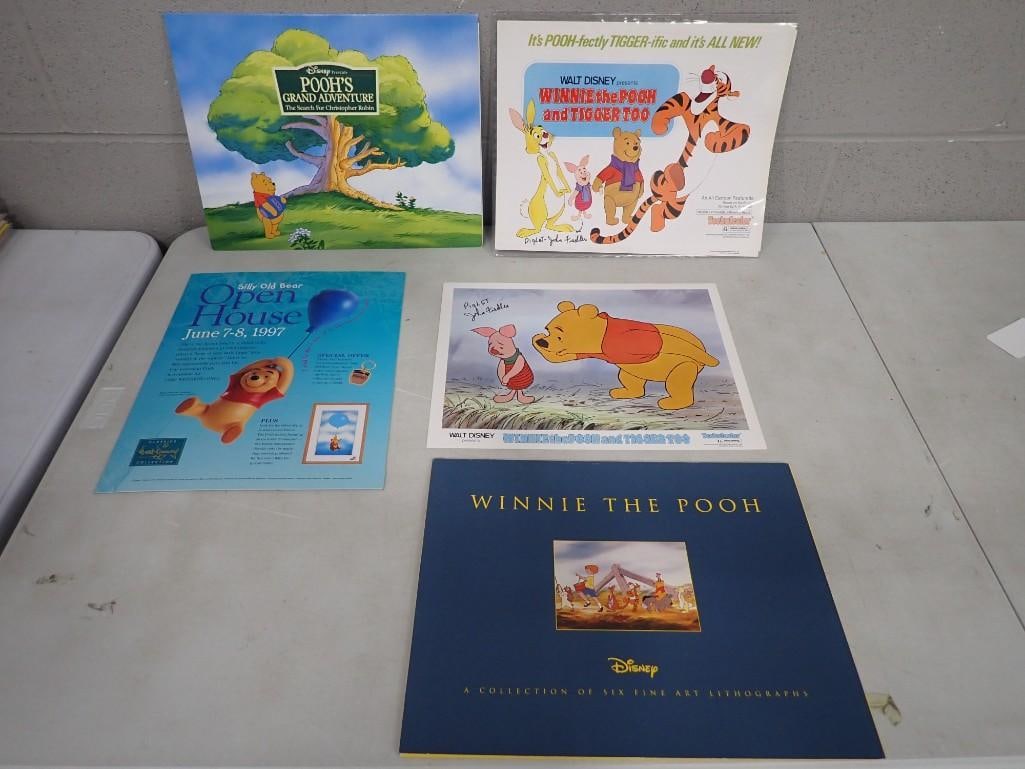 Walt Disney Winnie the Pooh Lot including John Fiedler - Voice of Piglet Autographs (No COAs), Litho: Walt Disney Winnie the Pooh Lot including John Fiedler - Voice of Piglet Autographs (No COAs), Lithographs, Ephemera, etc. All pictures are considered part of the description and should be examined c