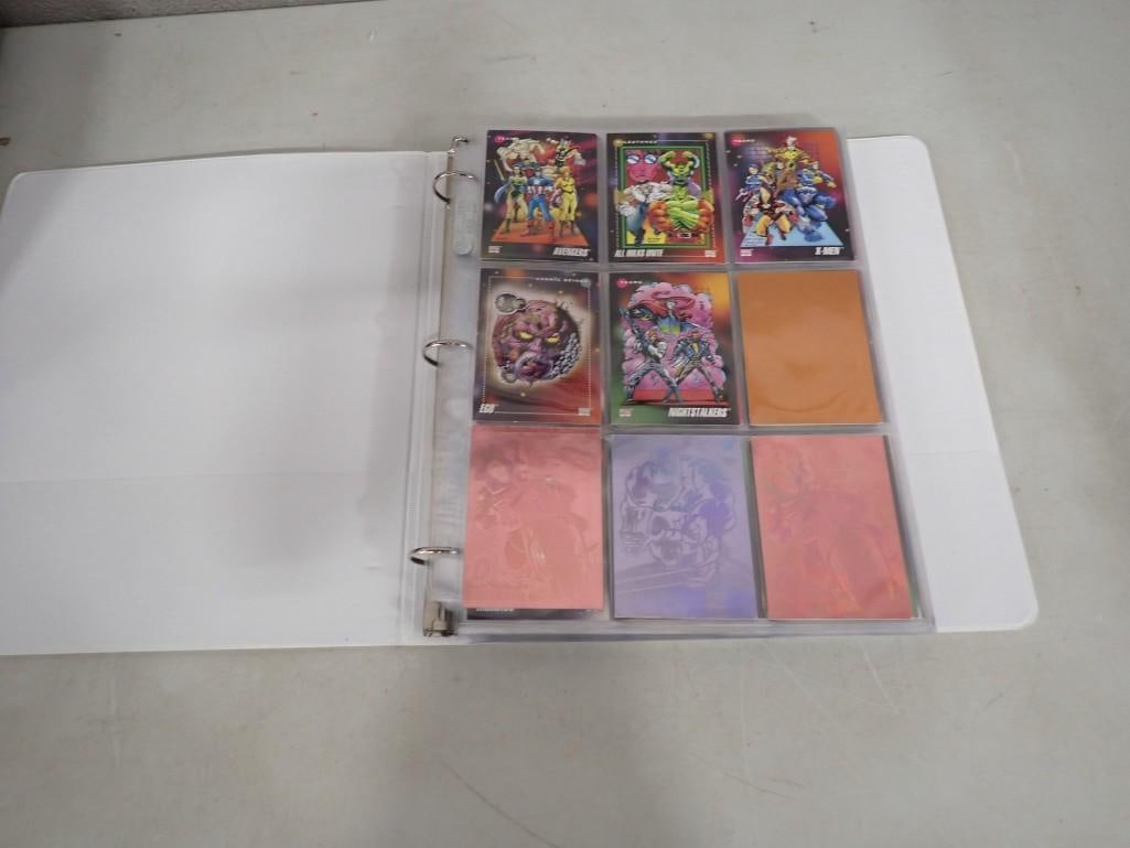 Binder full of 1992 Marvel Universe Trading Cards - over 200 including some holograms (1 of 7)