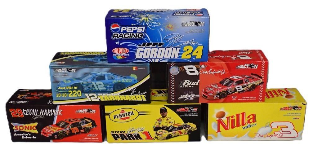 Lot of 6 New in Box  NASCAR Action Race Cars including Dale Earnhardt Jr, Jeff Gordon, Nilla Wafers (1 of 8)
