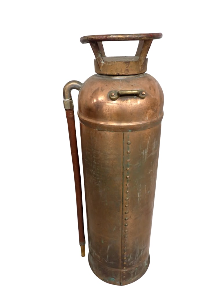 Vintage Copper 2.5 Gallon Fire Extinguisher with Underwriters Laboratories Embossed Seal (1 of 6)